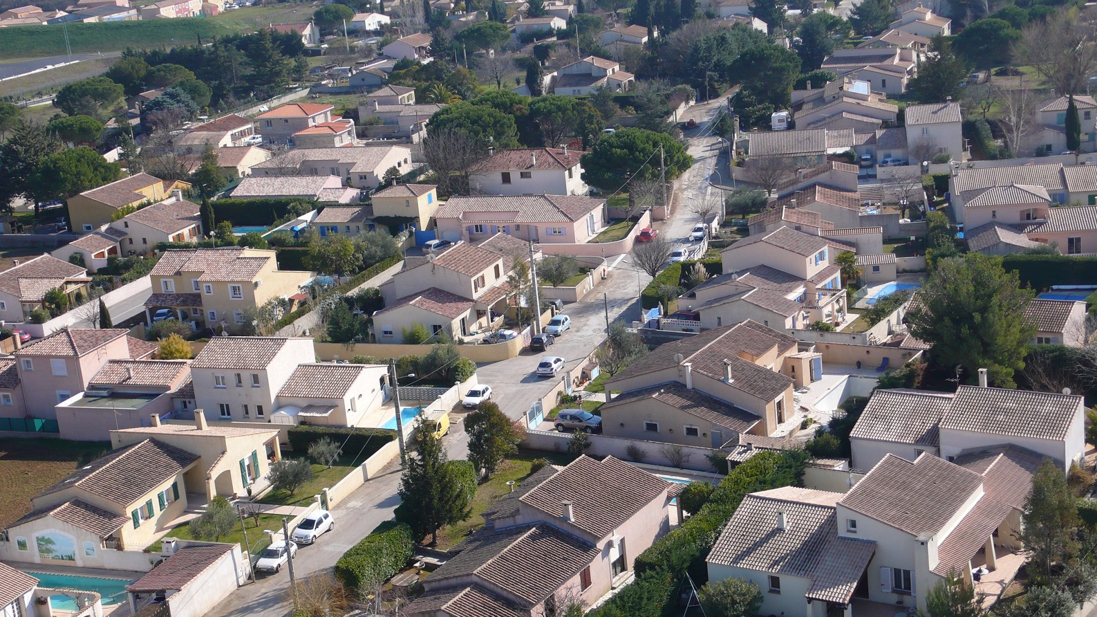 maisons Lunel vue a�rienne